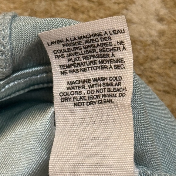 Garage light blue sleek shiny silver blue long line bra women’s size P/S - Picture 7 of 7